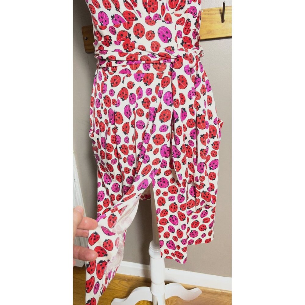 Diane von Furstenberg Dress Celosa Wrap Silk Jersey Pockets Coquette Womens 4 XS - Picture 10 of 16